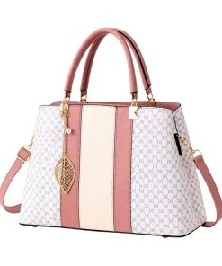 Rovaa Elegant Stripe Pattern Shoulder Bag with Adjustable Strap